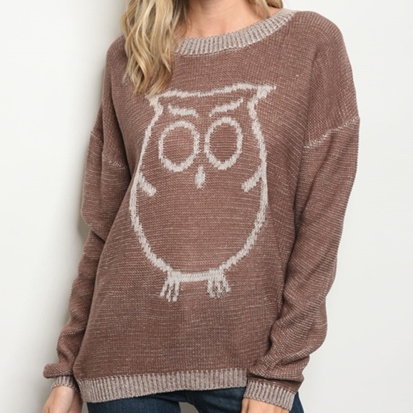 C.C. Boutique Sweaters - 1 LEFT SZ SMALL! Hot Cocoa Fuzzy Owl Sweater